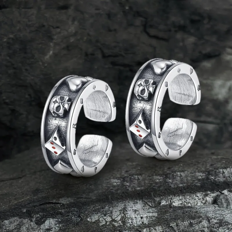 Poker Skull Sterling Silver Ear Cuffs sold by GTHIC