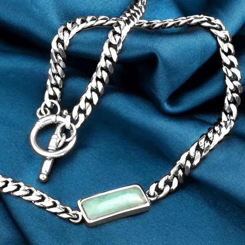 Cuban Link Aventurine Stainless Steel Necklace sold by GTHIC product image thumbnail 3