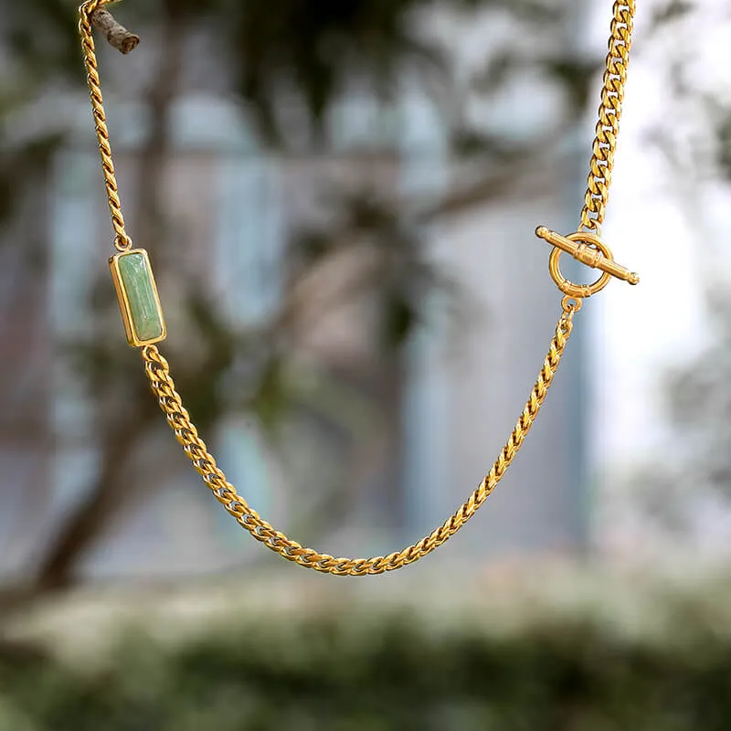 Cuban Link Aventurine Stainless Steel Necklace sold by GTHIC product image thumbnail 5