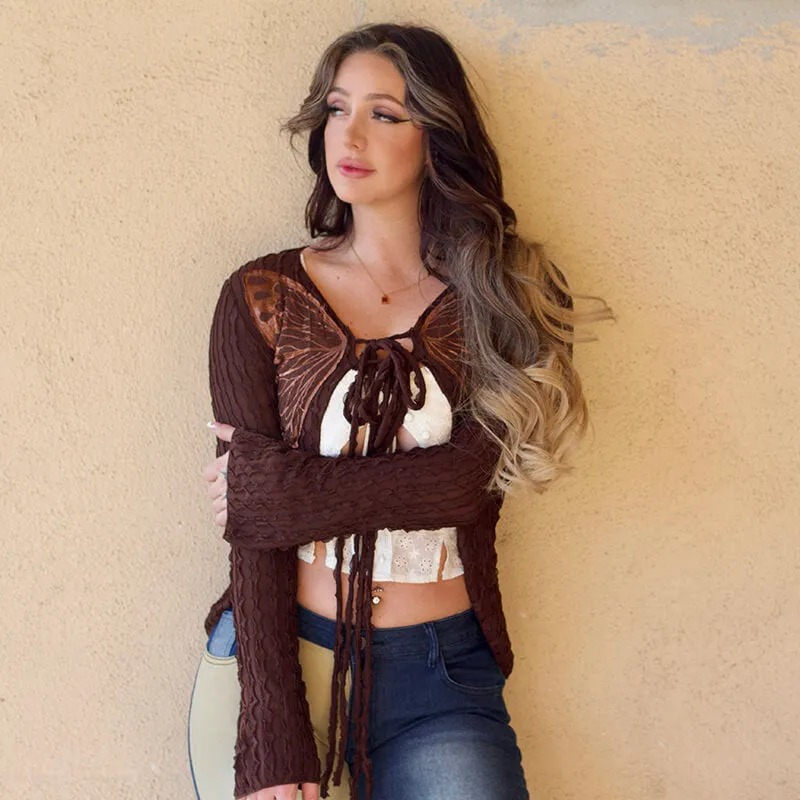 Butterfly Fairy Polyester Cardigan sold by GTHIC