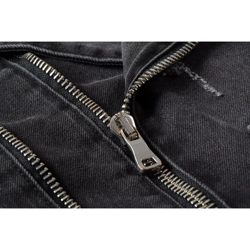 Punk Ripped Patch Men's Denim Biker Jacket sold by GTHIC product image thumbnail 4