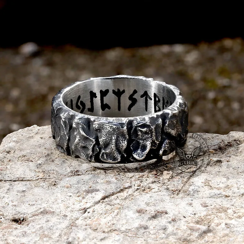 Stone Runes Stainless Steel Viking Ring sold by GTHIC product image thumbnail 4