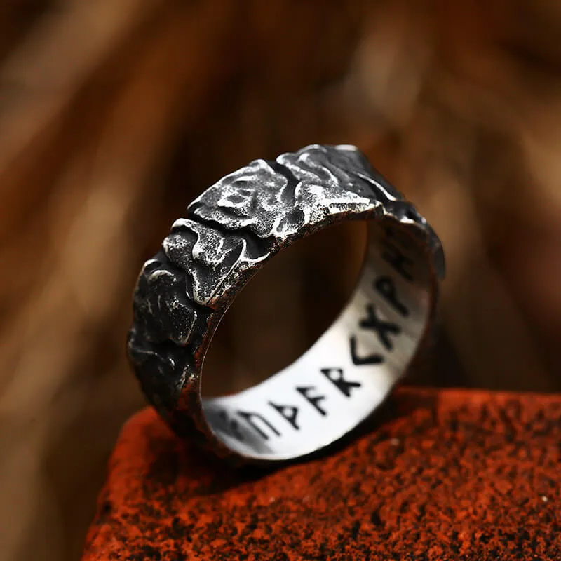 Stone Runes Stainless Steel Viking Ring sold by GTHIC