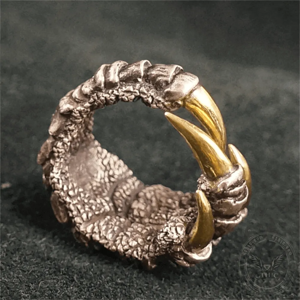 Retro Dragon Claw Brass Sterling Silver Ring sold by GTHIC product image thumbnail 3