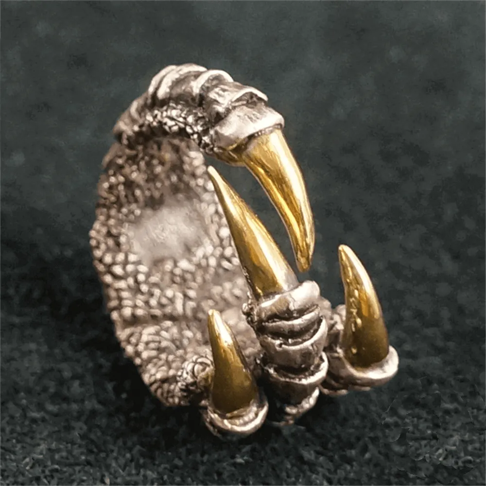 Retro Dragon Claw Brass Sterling Silver Ring sold by GTHIC