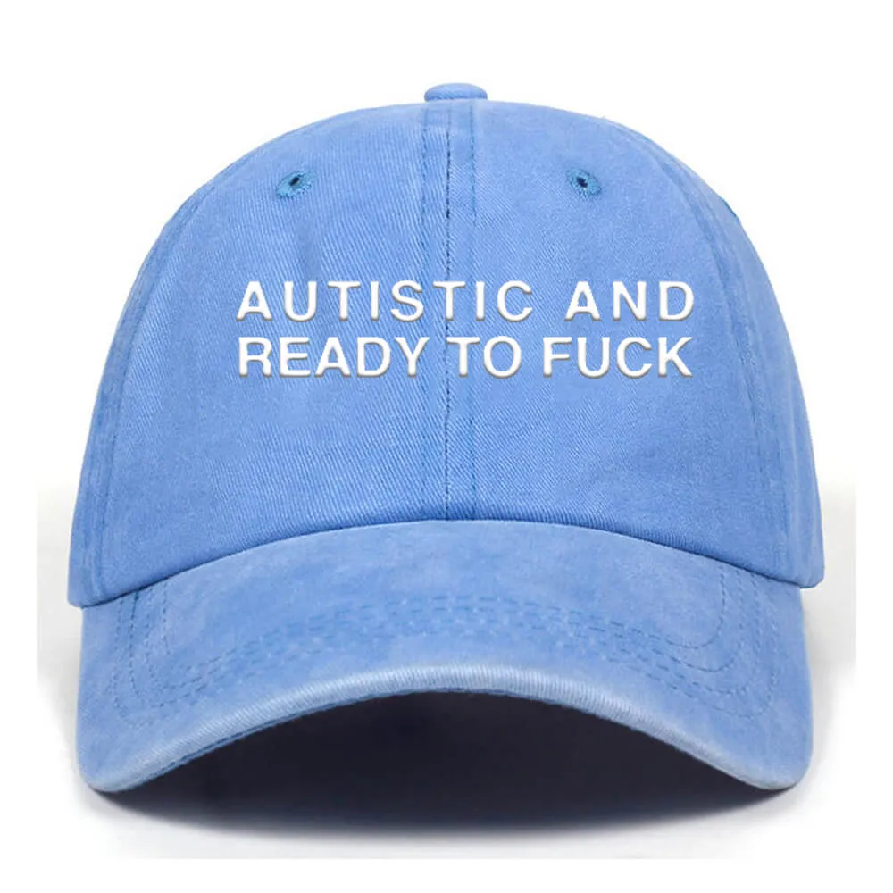 Autistic And Ready To Fuck Vintage Washed Baseball Cap sold by GTHIC product image thumbnail 3