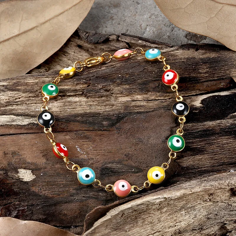 Gold Plated Evil Eye Stainless Steel Bracelet sold by GTHIC