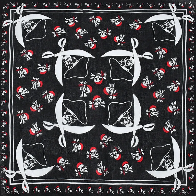 Pirate Crossbone Skull Cotton Square Scarf sold by GTHIC product image thumbnail 2