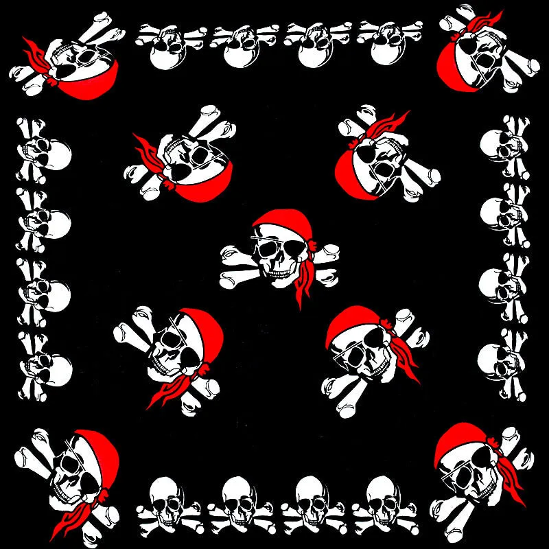 Pirate Crossbone Skull Cotton Square Scarf sold by GTHIC
