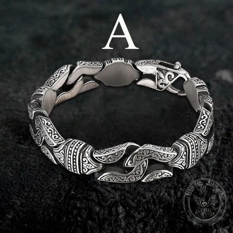 Retro Totem Geometric Stainless Steel Bracelet sold by GTHIC product image thumbnail 3