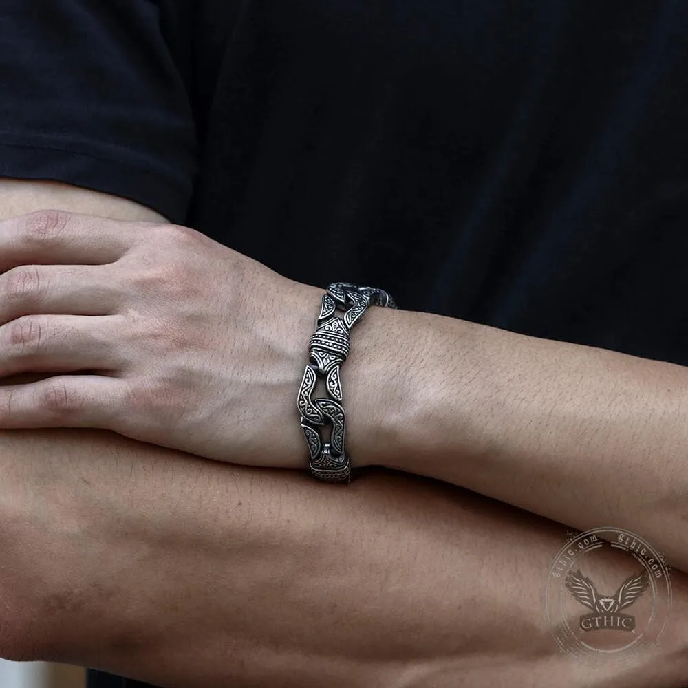 Retro Totem Geometric Stainless Steel Bracelet sold by GTHIC product image thumbnail 5