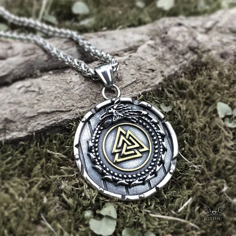 Valknut Ouroboros Stainless Steel Viking Pendant sold by GTHIC product image thumbnail 4