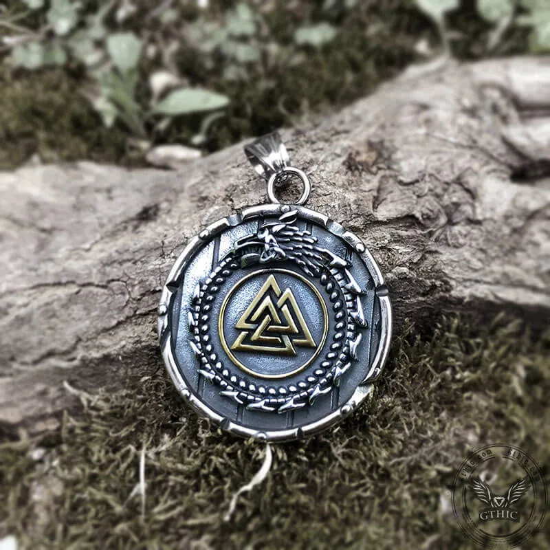 Valknut Ouroboros Stainless Steel Viking Pendant sold by GTHIC product image thumbnail 2