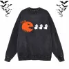 Vintage Washed Pumpkin Eat Ghosts Hoodie Sweatshirt sold by GTHIC