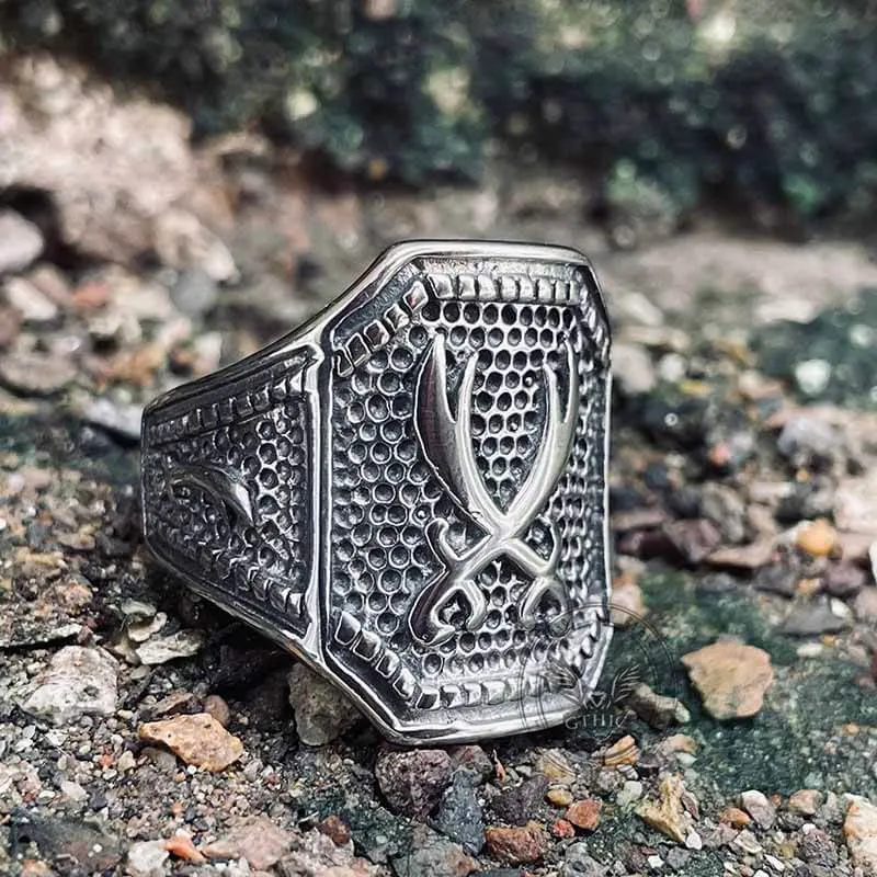 Double Zulfiqar Sword Stainless Steel Ring sold by GTHIC product image thumbnail 4