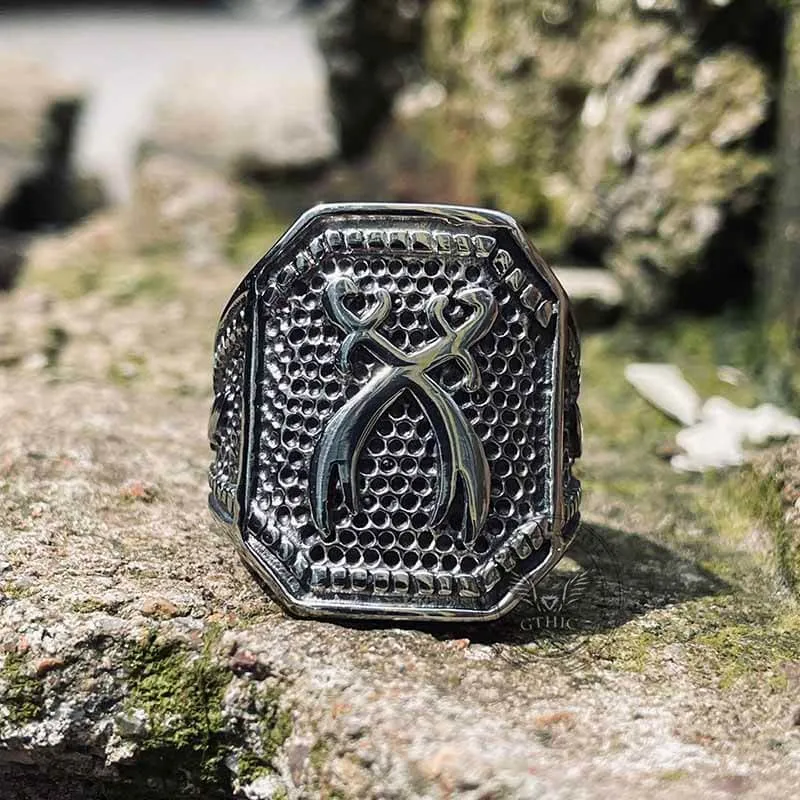 Double Zulfiqar Sword Stainless Steel Ring sold by GTHIC product image thumbnail 5