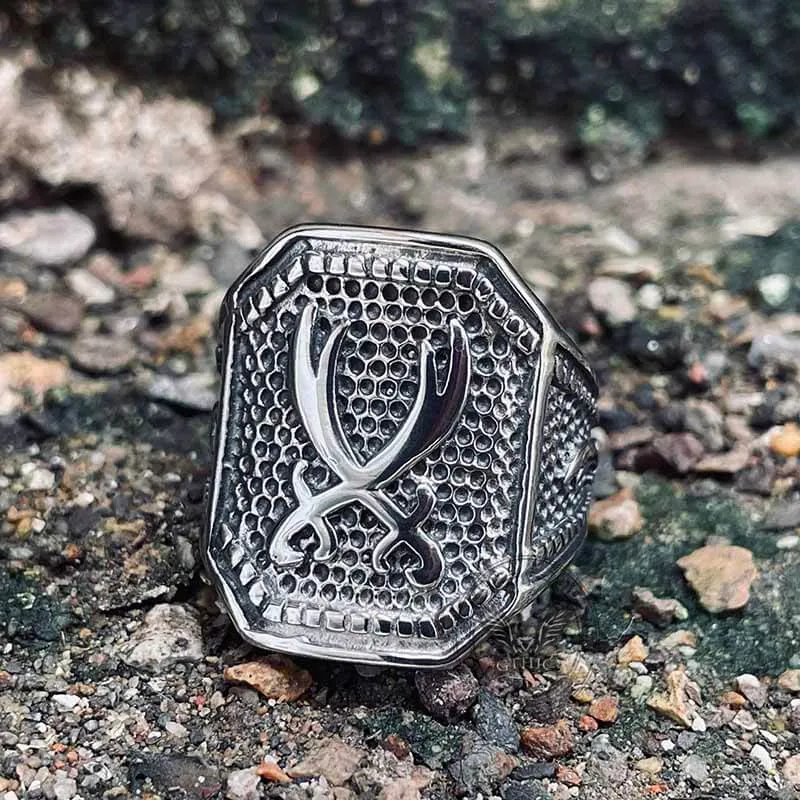 Double Zulfiqar Sword Stainless Steel Ring sold by GTHIC product image thumbnail 3