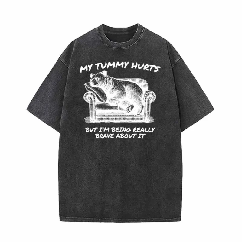 My Tummy Hurts Vintage Washed T-shirt sold by GTHIC