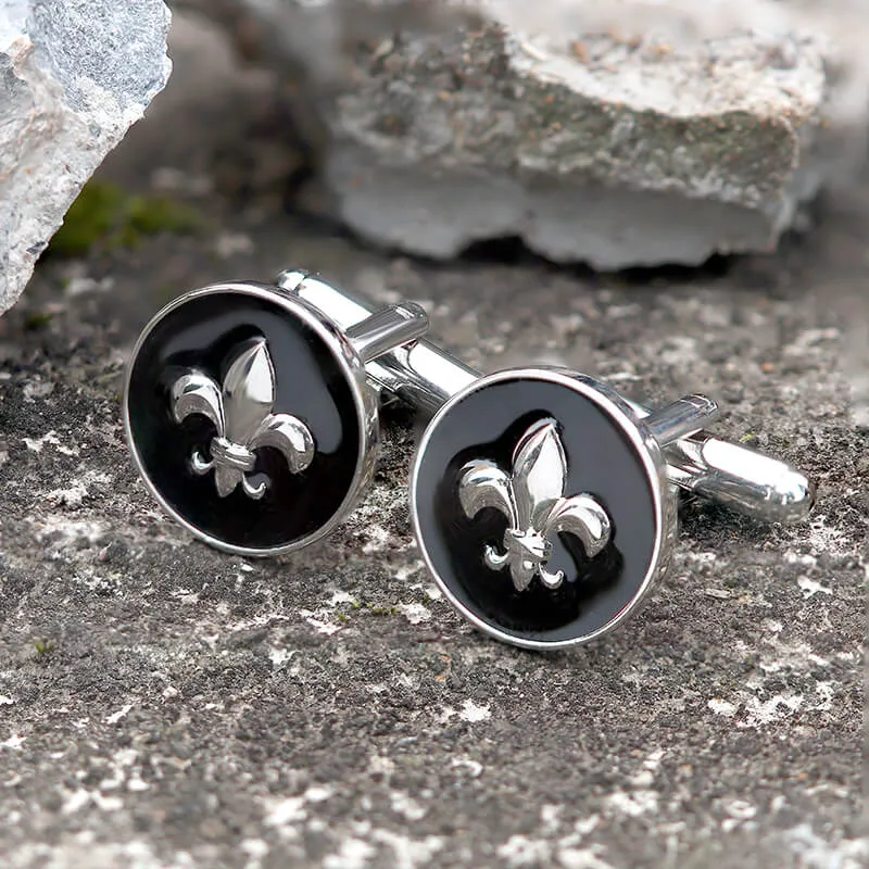 Iris Design Round Shaped Brass Cufflinks sold by GTHIC