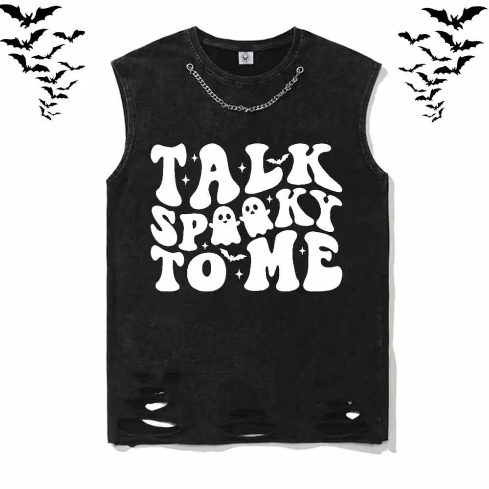 Talk Spooky To Me Vintage Washed Vest Top sold by GTHIC