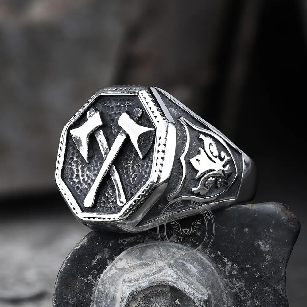 Viking Axe Stainless Steel Ring sold by GTHIC product image thumbnail 4