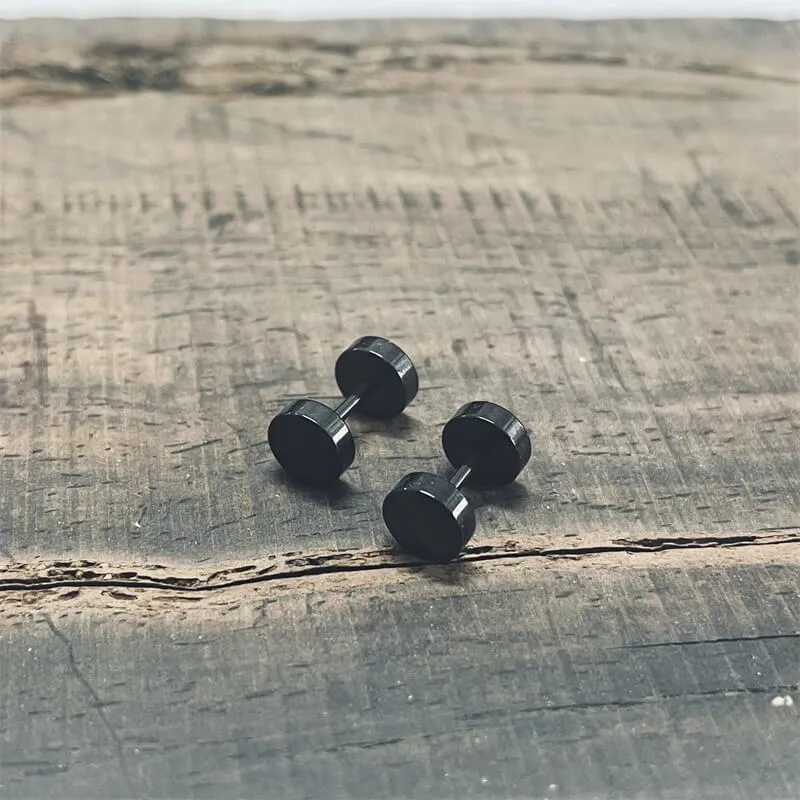 Black Minimalist Geometric Stainless Steel Stud Earrings sold by GTHIC product image thumbnail 4