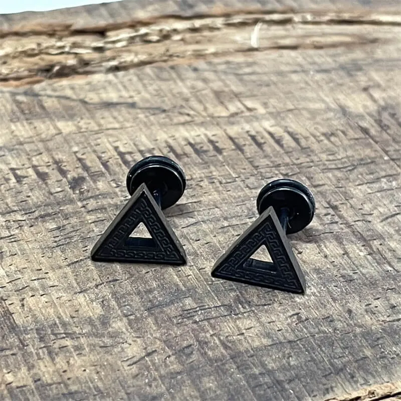 Black Minimalist Geometric Stainless Steel Stud Earrings sold by GTHIC product image thumbnail 2