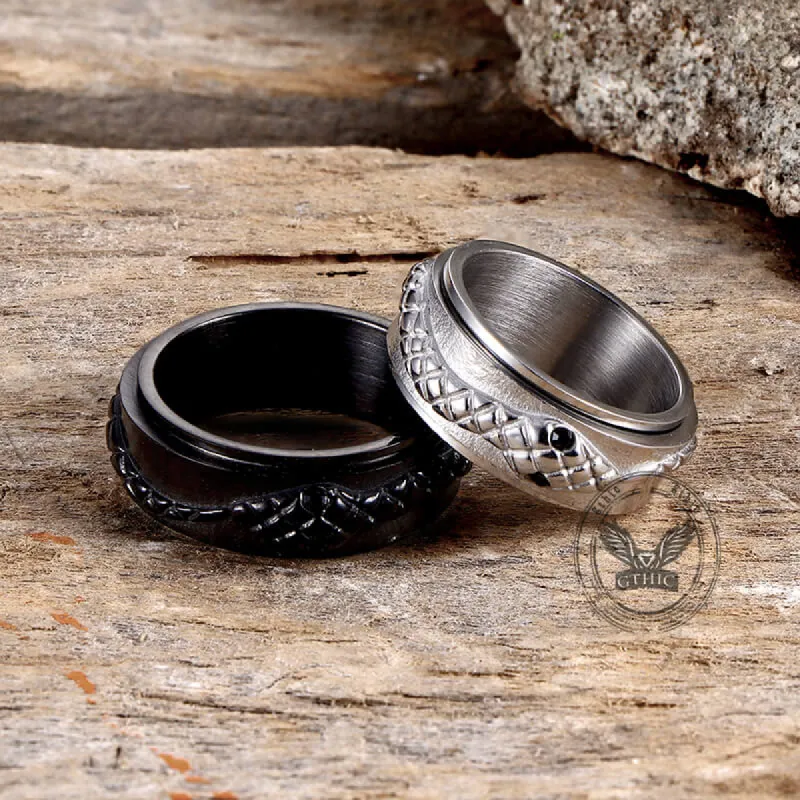 Simple Snake Entwine Stainless Steel Spinner Ring sold by GTHIC