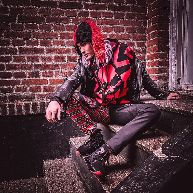 Reflective Skull Polyester Pullover Sweater sold by GTHIC