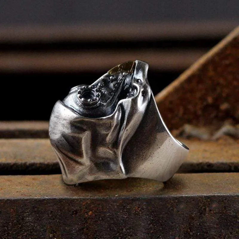 Plague Doctor Sterling Silver Skull Ring sold by GTHIC product image thumbnail 4