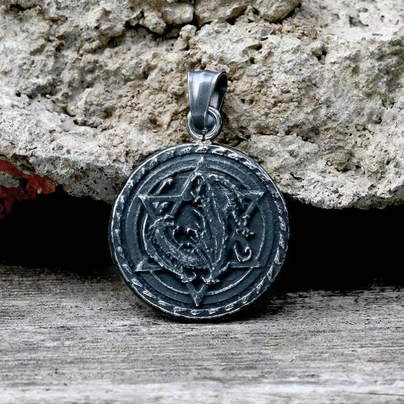 Star Of David Fenrir Wolf Stainless Steel Pendant sold by GTHIC