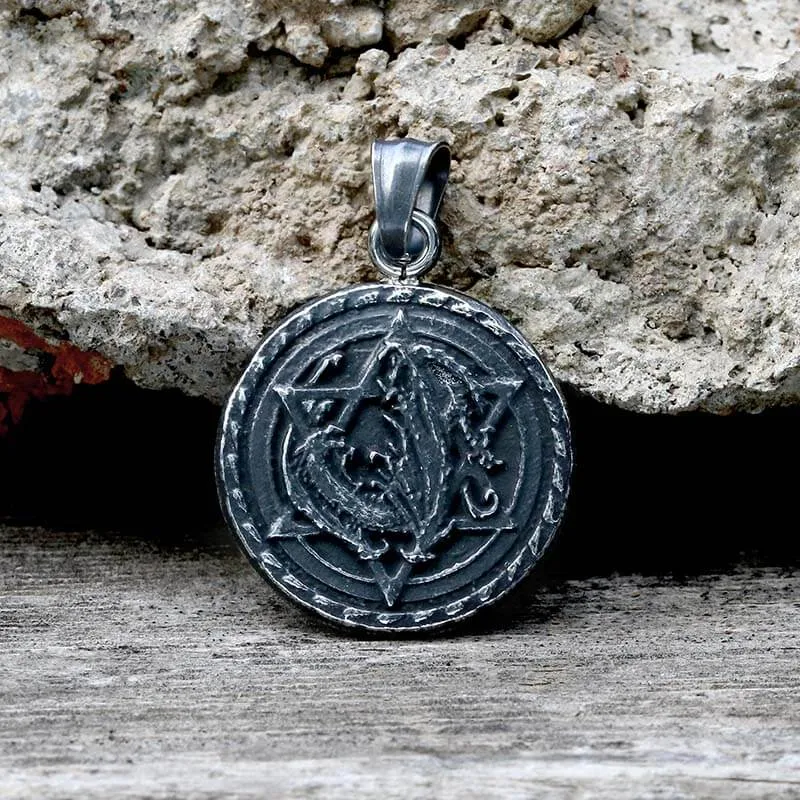 Star Of David Fenrir Wolf Stainless Steel Pendant sold by GTHIC