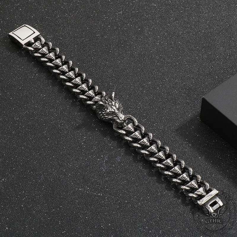 Punk Wolf Head Keel Chain Animal Bracelet sold by GTHIC product image thumbnail 5
