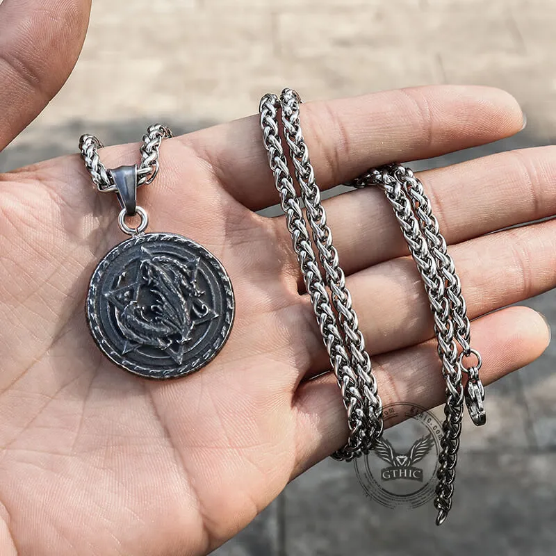 Star Of David Fenrir Wolf Stainless Steel Pendant sold by GTHIC product image thumbnail 4