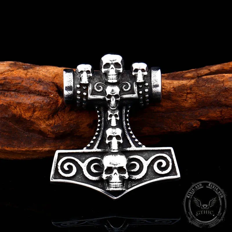 Thor’s Hammer Skull Stainless Steel Viking Pendant sold by GTHIC product image thumbnail 2