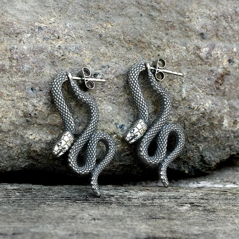 Coiled Snake Stainless Steel Earrings sold by GTHIC