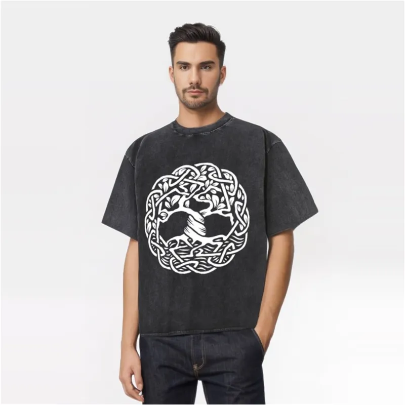 Vintage Washed Tree of Life Print T-shirt sold by GTHIC product image thumbnail 2