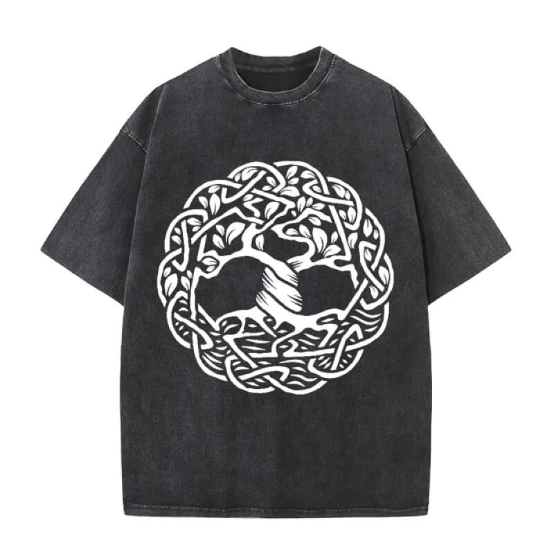 Vintage Washed Tree of Life Print T-shirt sold by GTHIC