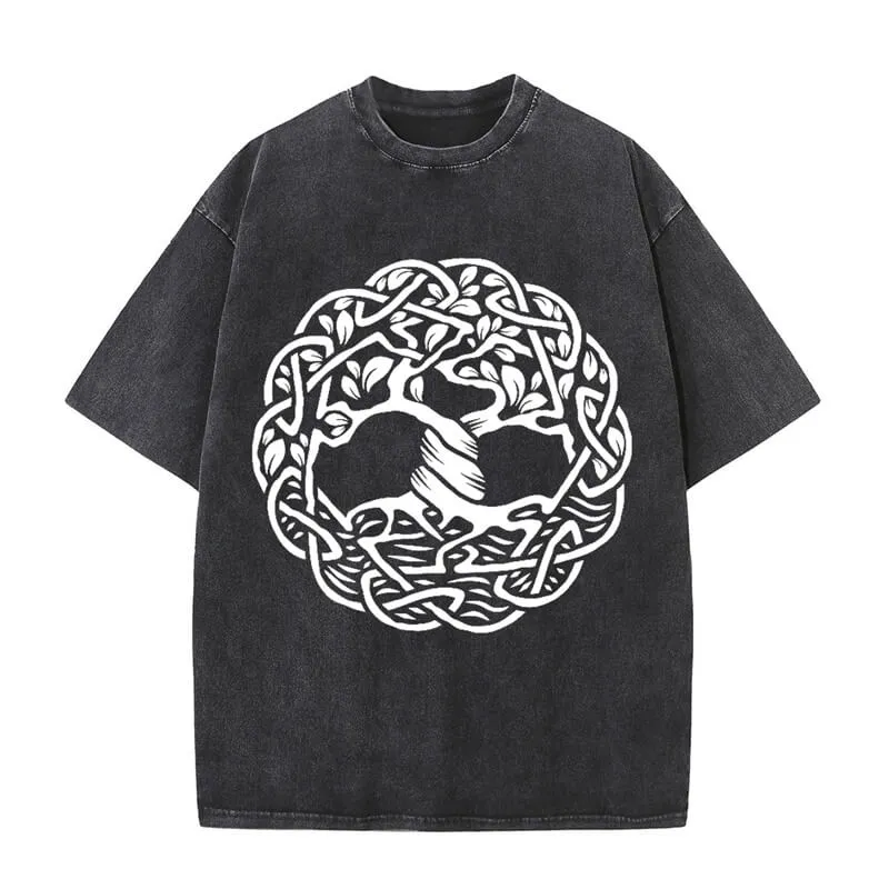 Vintage Washed Tree of Life Print T-shirt sold by GTHIC