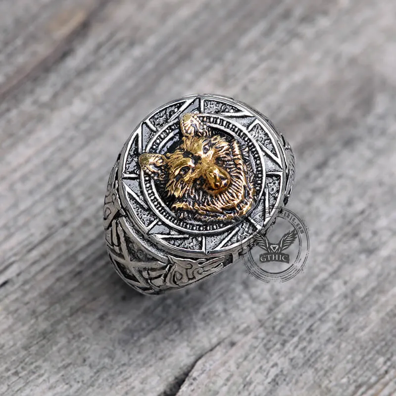 Norse Slavic Wolf Stainless Steel Viking Ring sold by GTHIC product image thumbnail 5