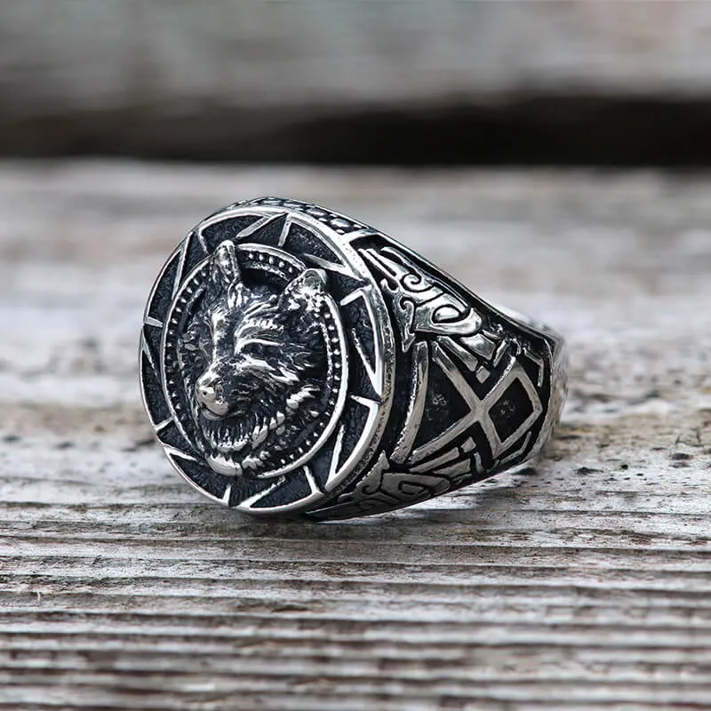 Norse Slavic Wolf Stainless Steel Viking Ring sold by GTHIC product image thumbnail 4