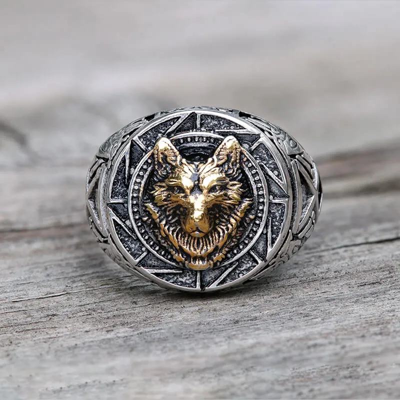 Norse Slavic Wolf Stainless Steel Viking Ring sold by GTHIC