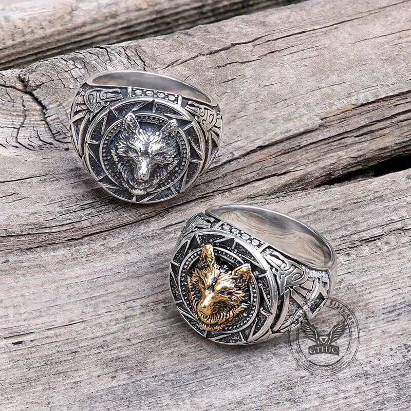 Norse Slavic Wolf Stainless Steel Viking Ring sold by GTHIC product image thumbnail 3