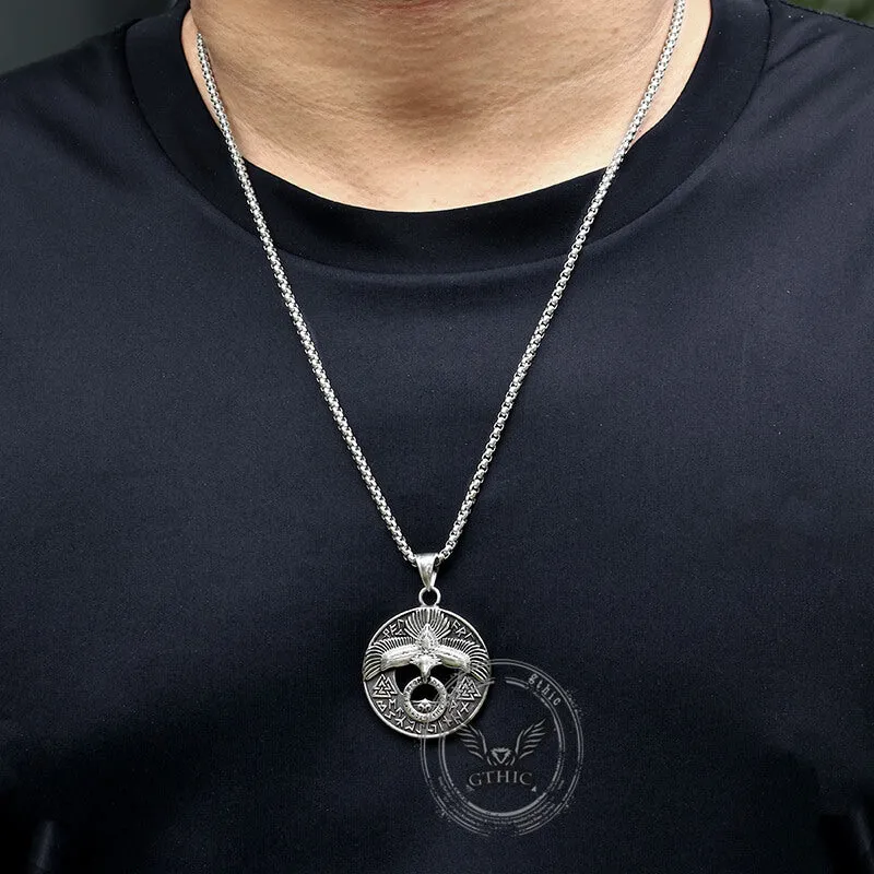 Valknut Viking Runes Eagle Stainless Steel Necklace sold by GTHIC product image thumbnail 2
