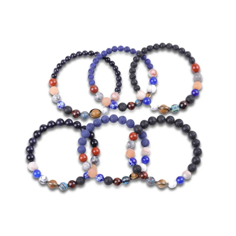 Solar System Natural Stone Beaded Bracelet made by GTHIC