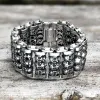Wide Skull Stainless Steel Biker Bracelet sold by GTHIC