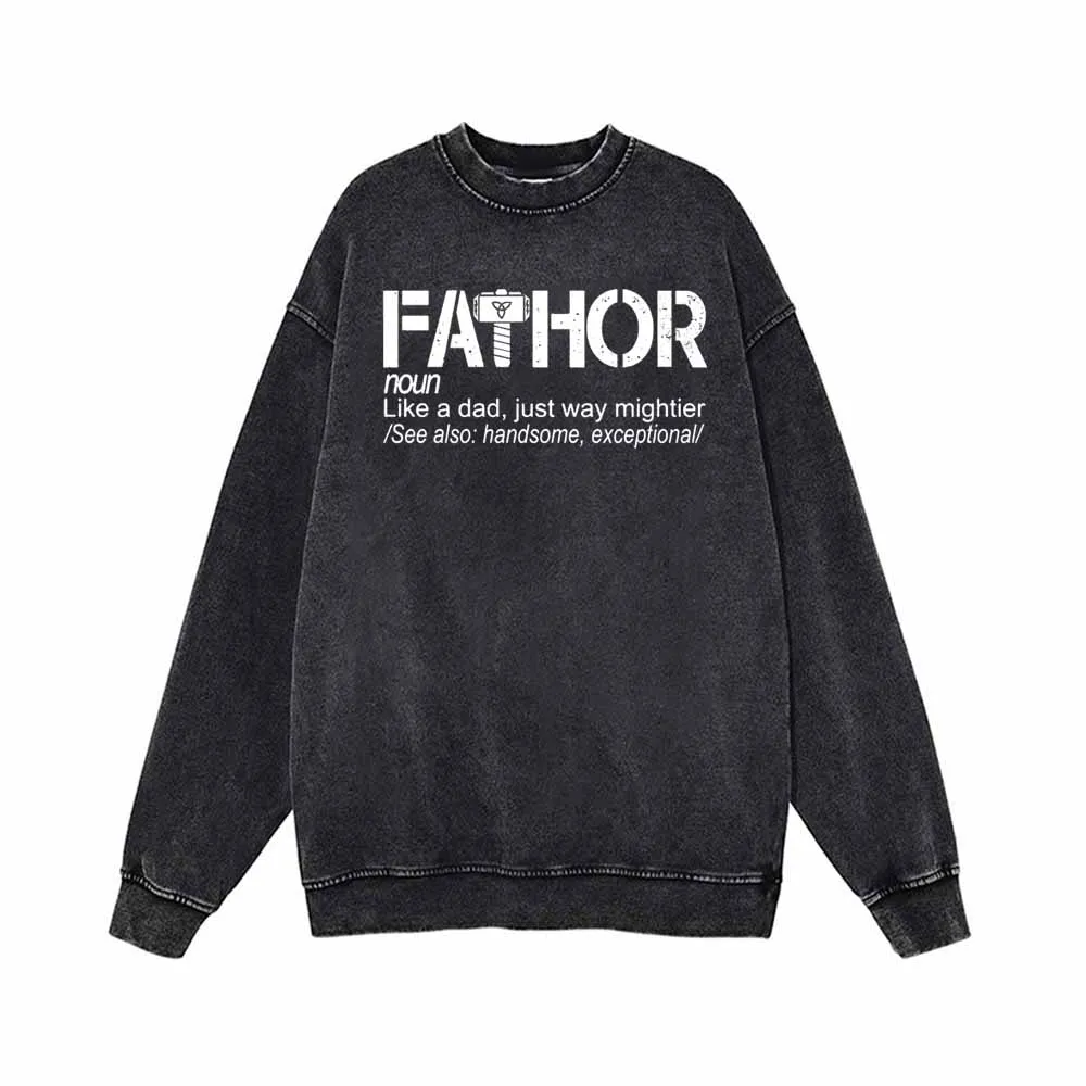 Fathor Like A Dad Vintage Washed Hoodie Sweatshirt sold by GTHIC product image thumbnail 2