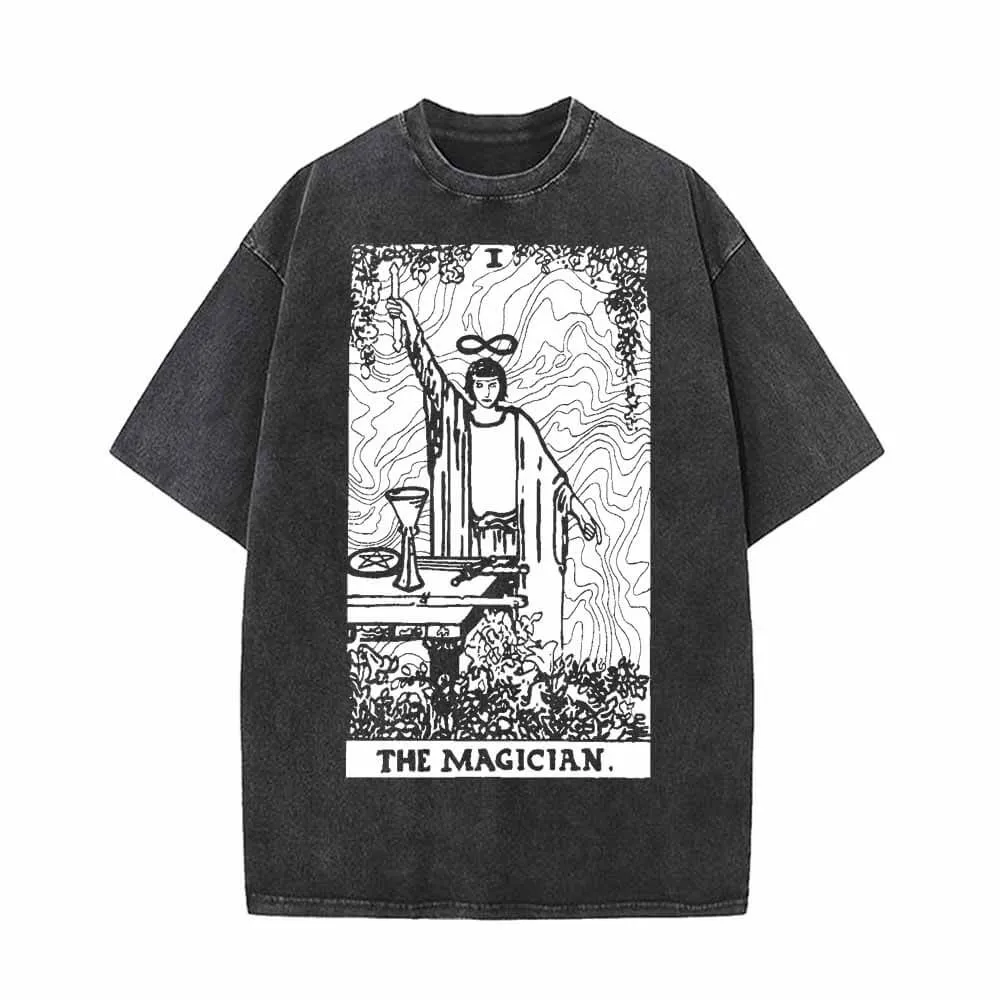 Tarot Card The Magician Vintage Washed T-shirt Vest Top sold by GTHIC