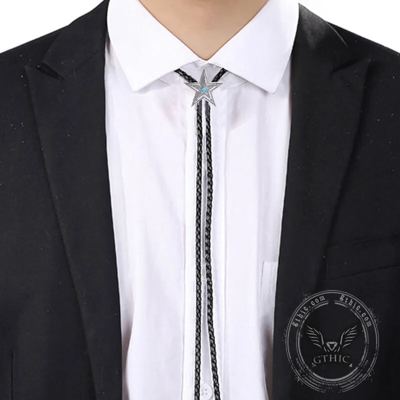 Vintage Pentagram Gemstone Inlaid Alloy Bolo Tie sold by GTHIC product image thumbnail 2