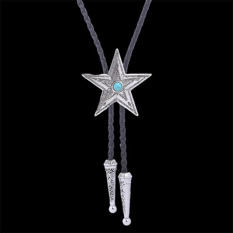 Vintage Pentagram Gemstone Inlaid Alloy Bolo Tie sold by GTHIC